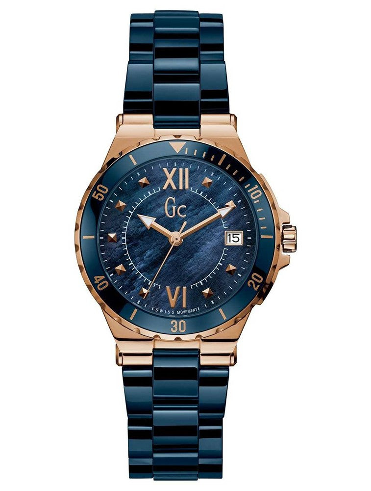 Montre Guess Collection GC 42500 Pour Femme – Mouvement Suisse Ronda, Boîtier Doré, étanche 30 M